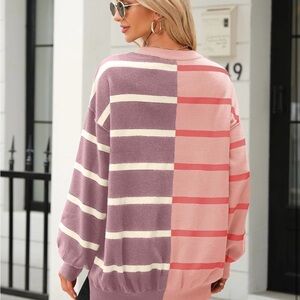 Striped Pink and Purple Women's Sweater